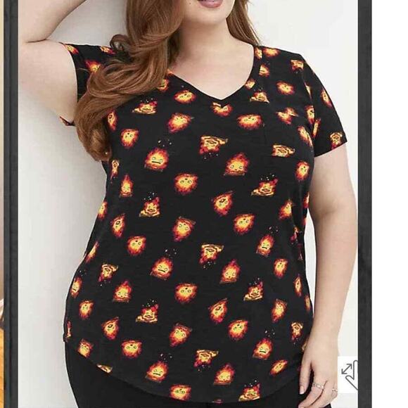 Torrid 2 (2X 18/20) Howl's Moving Castle Calcifer Studio Ghibli Tunic Tee Shirt - Picture 3 of 3